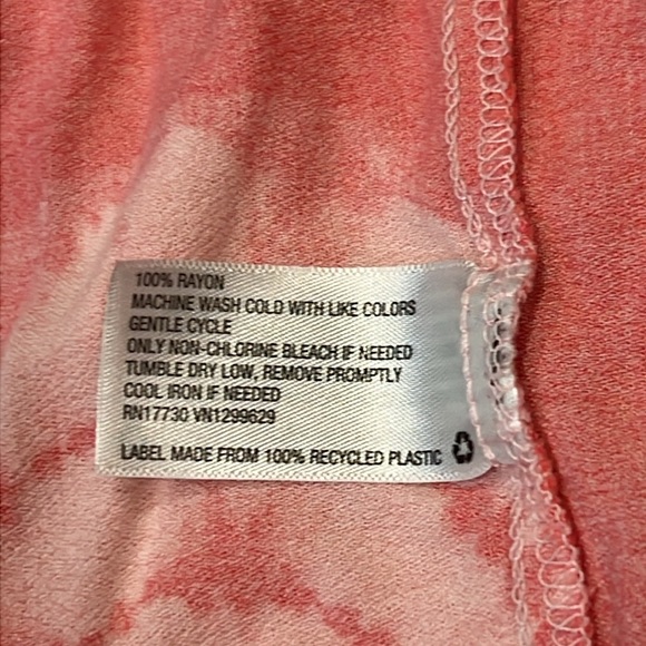 Knox Rose Boho Skirt Pink Design Size Small Elastic Waistline w/Tie Tiered - Picture 10 of 12